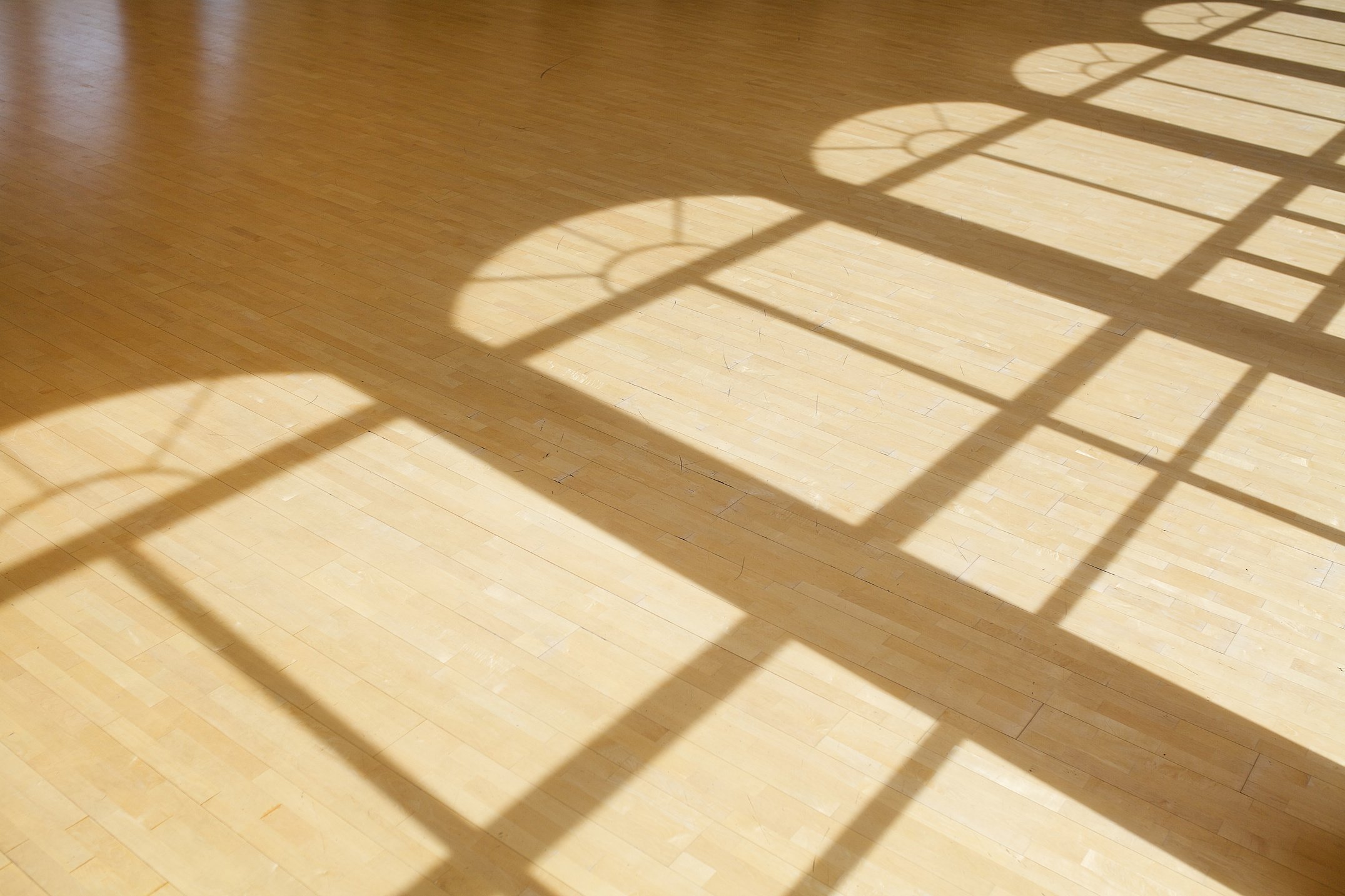 Large window empty interior view with window shadow